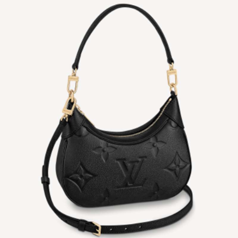 Louis Vuitton LV Women Bagatelle Black Handbag Monogram Empreinte Embossed  Grained Cowhide - LULUX