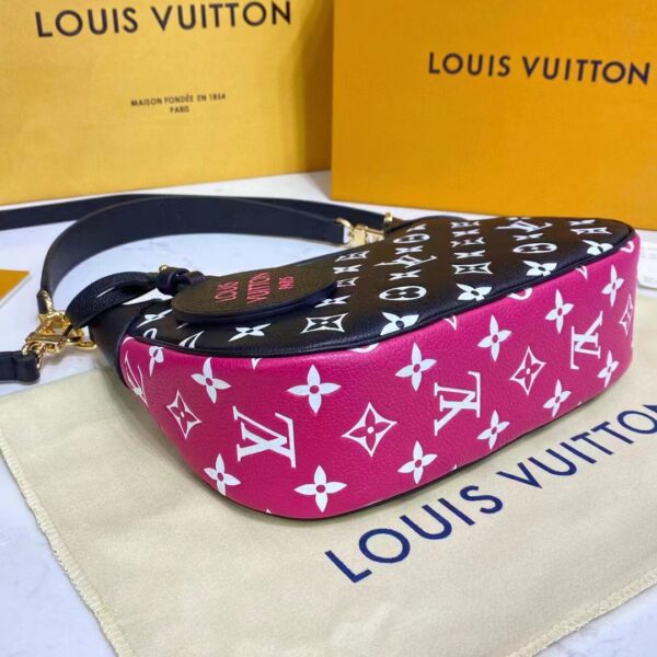 Louis Vuitton LV Women Bagatelle Black Handbag Printed Embossed Grained Cowhide Leather (1)