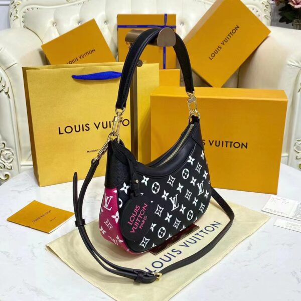 Louis Vuitton LV Women Bagatelle Black Handbag Printed Embossed Grained Cowhide Leather (10)