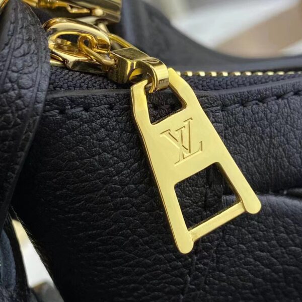 Louis Vuitton LV Women Bagatelle Black Handbag Printed Embossed Grained Cowhide Leather (11)