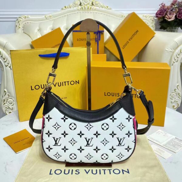 Louis Vuitton LV Women Bagatelle Black Handbag Printed Embossed Grained Cowhide Leather (3)