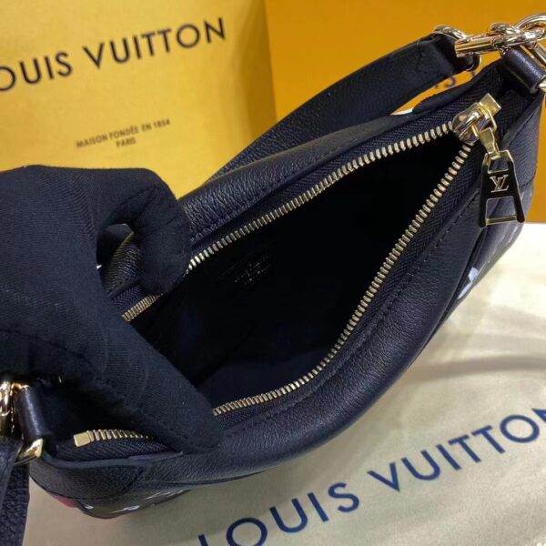 Louis Vuitton LV Women Bagatelle Black Handbag Printed Embossed Grained Cowhide Leather (7)