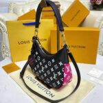 Louis Vuitton LV Women Bagatelle Black Handbag Printed Embossed Grained Cowhide Leather - Image 5