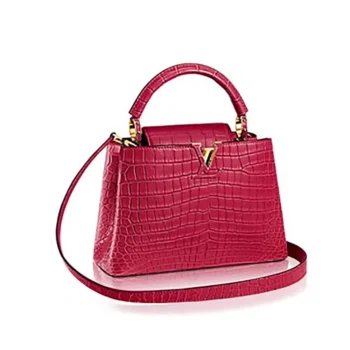 Louis Vuitton LV Women Capucines BB Handbag Pink Crocodilian Leather