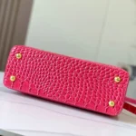 Louis Vuitton LV Women Capucines BB Handbag Pink Crocodilian Leather