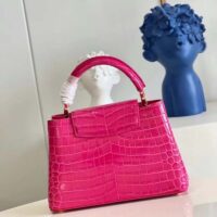 Louis Vuitton LV Women Capucines BB Handbag Pink Crocodilian Leather (1)