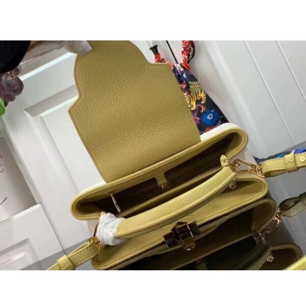 Louis Vuitton LV Women Capucines BB Handbag Yellow Taurillon Leather Canvas (1)