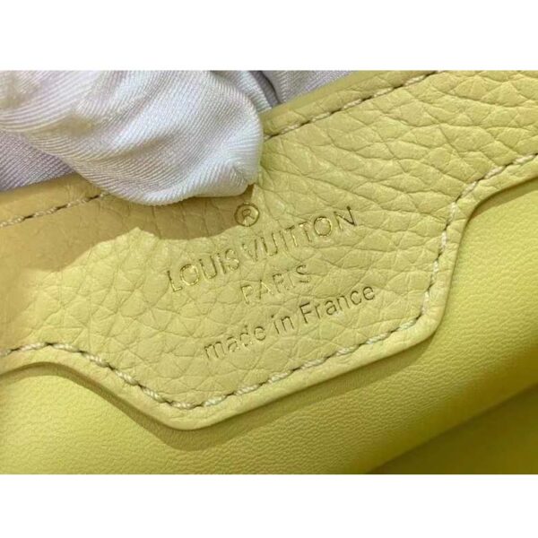 Louis Vuitton LV Women Capucines BB Handbag Yellow Taurillon Leather Canvas (10)