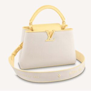 Louis Vuitton LV Women Capucines BB Handbag Yellow Taurillon Leather Canvas