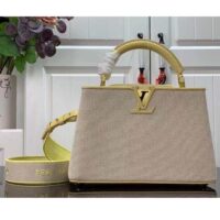 Louis Vuitton LV Women Capucines BB Handbag Yellow Taurillon Leather Canvas (3)