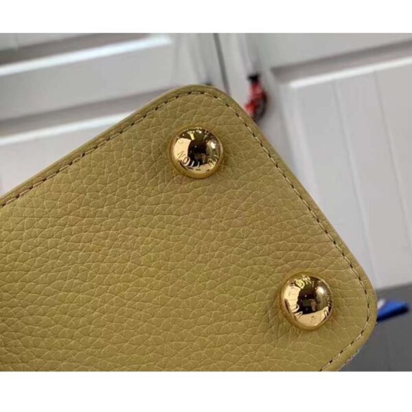 Louis Vuitton LV Women Capucines BB Handbag Yellow Taurillon Leather Canvas (5)