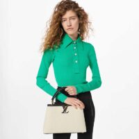Louis Vuitton LV Women Capucines MM Handbag Black Taurillon Leather Canvas (1)