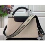 Louis Vuitton LV Women Capucines MM Handbag Black Taurillon Leather Canvas - Image 3