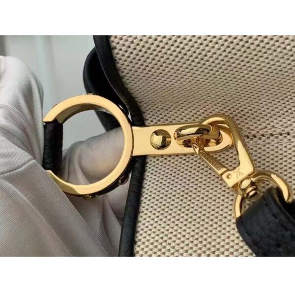 Louis Vuitton LV Women Capucines MM Handbag Black Taurillon Leather Canvas (7)