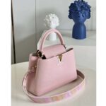 Louis Vuitton LV Women Capucines MM Handbag Pink Taurillon Leather Canvas – Image 4