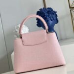 Louis Vuitton LV Women Capucines MM Handbag Pink Taurillon Leather Canvas – Image 5