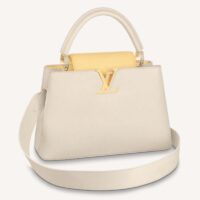 Louis Vuitton LV Women Capucines MM Handbag Yellow Beige Taurillon Leather Canvas (13)