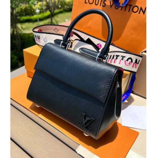 Louis Vuitton LV Women Cluny Mini Handbag Black Epi Grained Cowhide Leather (8)