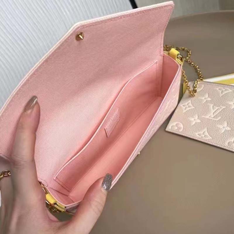 Louis Vuitton Felicie Pochette Monogram Empreinte Embossed Supple Grained  Cowhide Leather Pink M81759