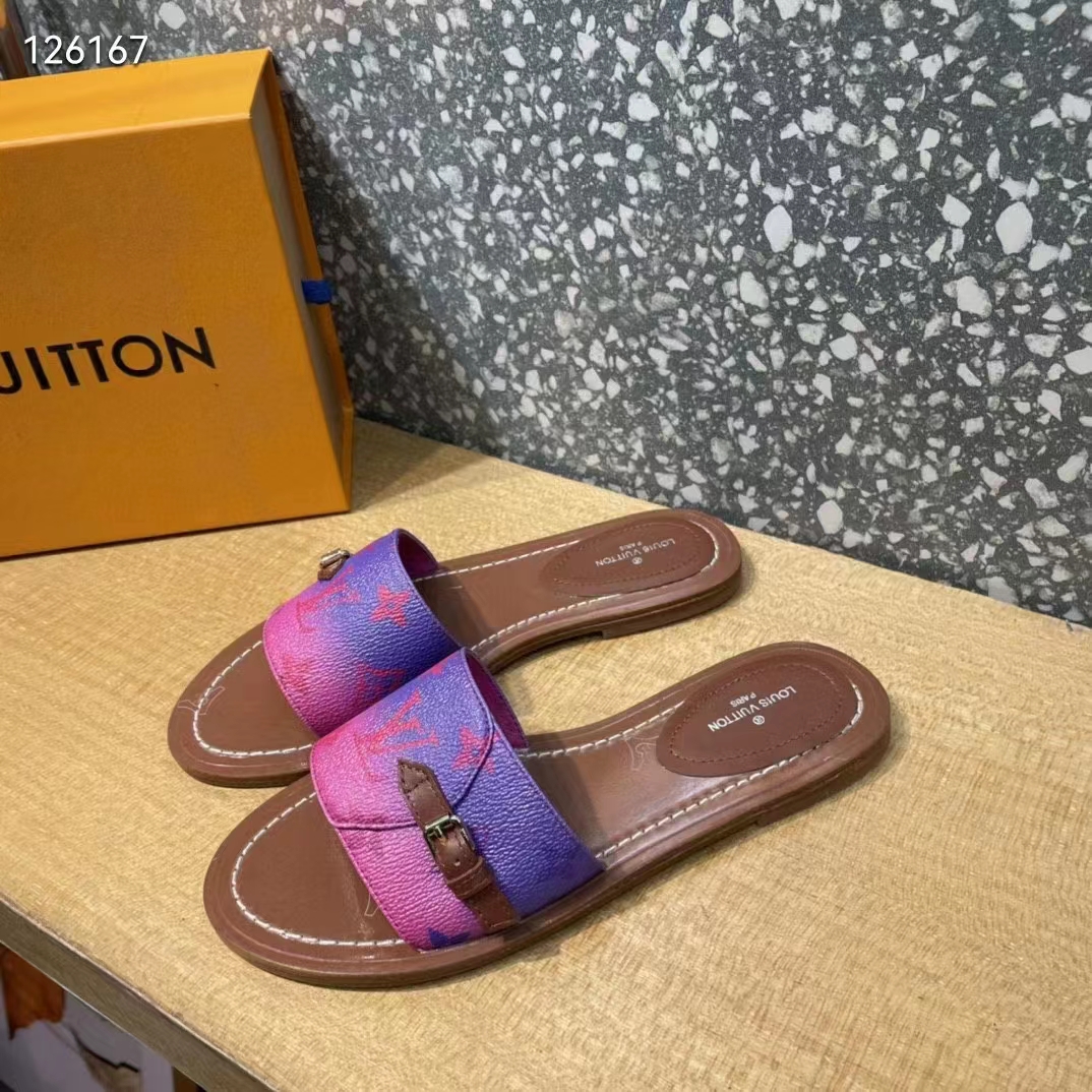 Louis Vuitton Mulitcolor Monogram Canvas Lock It Flat Mules Size 11.5/42 -  Yoogi's Closet