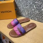 Louis Vuitton LV Women Lock It Flat Mule Fuchsia Pink Patent Monogram Canvas – Image 6