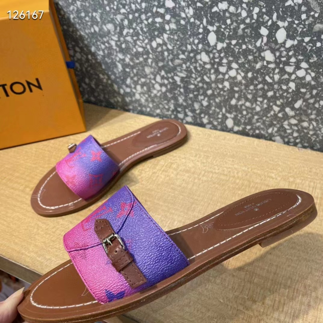 Louis Vuitton Mulitcolor Monogram Canvas Lock It Flat Mules Size 11.5/42 -  Yoogi's Closet