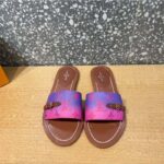 Louis Vuitton LV Women Lock It Flat Mule Fuchsia Pink Patent Monogram Canvas – Image 4