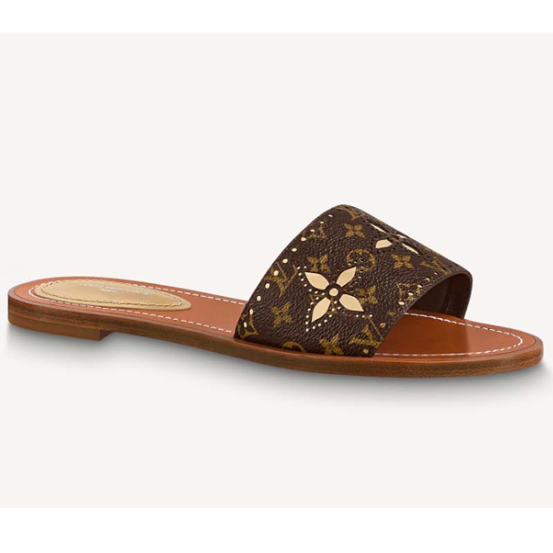 Louis Vuitton Lock It Flat Mule Cacao. Size 38.0