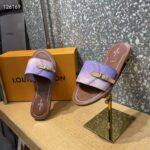 Louis Vuitton LV Women Lock It Flat Mule Rose Clair Pink Perforated Monogram Canvas - Image 8