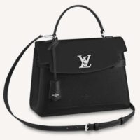 Louis Vuitton LV Women Lockme Ever MM Handbag Black Soft Grained Calfskin (10)