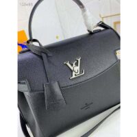 Louis Vuitton LV Women Lockme Ever MM Handbag Black Soft Grained Calfskin (10)