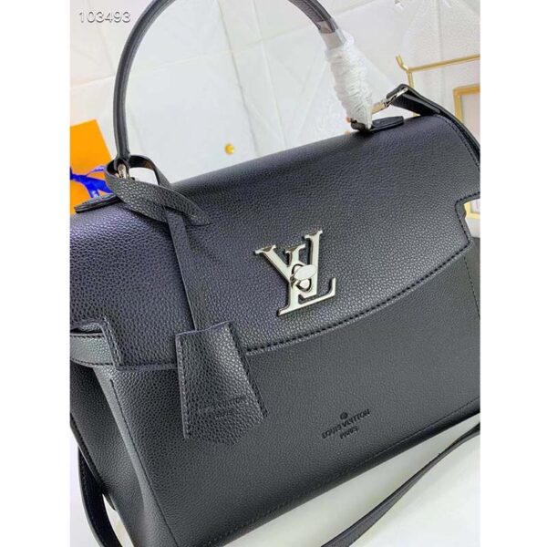 Louis Vuitton LV Women Lockme Ever MM Handbag Black Soft Grained Calfskin (2)