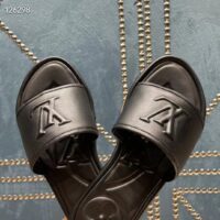 Louis Vuitton LV Women Magnetic Flat Mule Black Lambskin Leather Outsole (1)