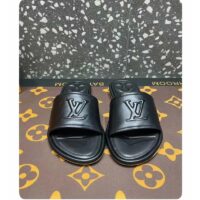 Louis Vuitton LV Women Magnetic Flat Mule Black Lambskin Leather Outsole (1)