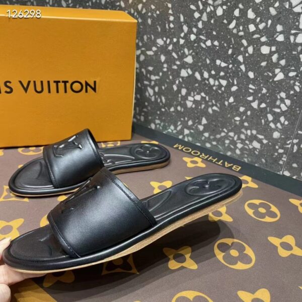 Louis Vuitton LV Women Magnetic Flat Mule Black Lambskin Leather Outsole (7)