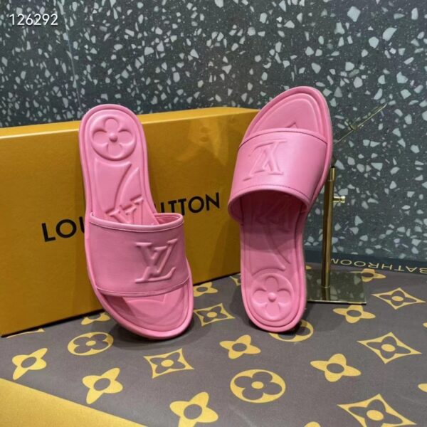 Louis Vuitton LV Women Magnetic Flat Mule Fuchsia Pink Lambskin Leather Outsole (3)