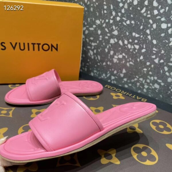 Louis Vuitton LV Women Magnetic Flat Mule Fuchsia Pink Lambskin Leather Outsole (6)