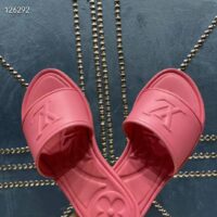 Louis Vuitton LV Women Magnetic Flat Mule Fuchsia Pink Lambskin Leather Outsole (4)