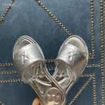 Louis Vuitton LV Women Magnetic Flat Mule Silver Lambskin Leather Outsole - Imagen 3