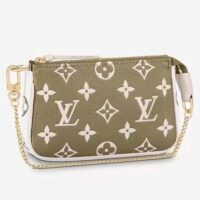 Louis Vuitton LV Women Mini Pochette Accessoires Green Monogram Empreinte Embossed Supple Grained Cowhide (3)