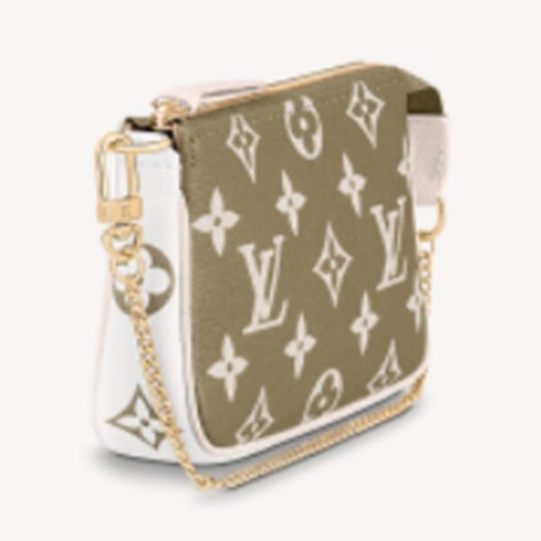 Louis Vuitton LV Women Mini Pochette Accessoires Green Monogram Empreinte Embossed Supple Grained Cowhide (7)
