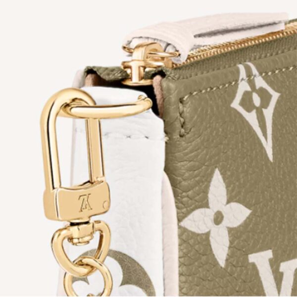 Louis Vuitton LV Women Mini Pochette Accessoires Green Monogram Empreinte Embossed Supple Grained Cowhide (9)