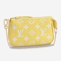 Louis Vuitton LV Women Mini Pochette Accessoires Yellow Monogram Empreinte Embossed Supple Grained Cowhide (1)