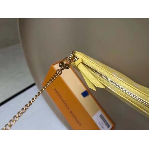 Louis Vuitton LV Women Mini Pochette Accessoires Yellow Monogram Empreinte Embossed Supple Grained Cowhide (2)