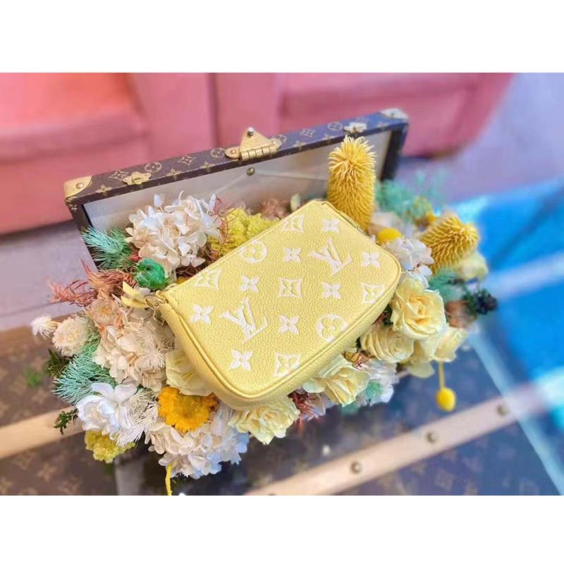 Louis Vuitton Yellow Spring in The City Monogram Empreinte Mini Pochette Accessoires