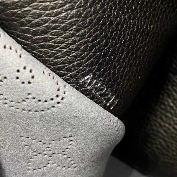 Louis Vuitton LV Women Muria Bucket Bag Black Mahina Perforated Calf Leather (5)