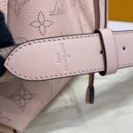 Louis Vuitton LV Women Muria Bucket Bag Galet Gray Mahina Perforated Calf Leather - Image 9