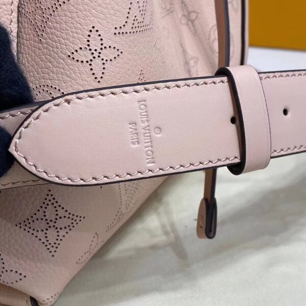 Louis Vuitton LV Women Muria Bucket Bag Galet Gray Mahina Perforated Calf Leather (11)