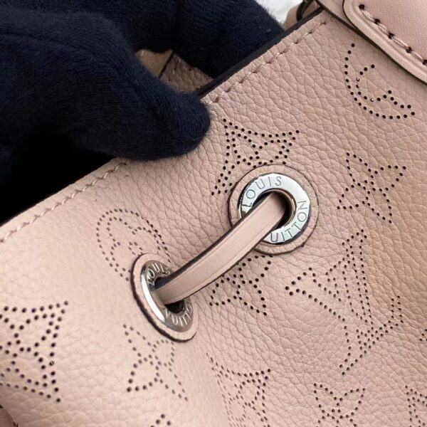 Louis Vuitton LV Women Muria Bucket Bag Galet Gray Mahina Perforated Calf Leather (3)