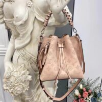 Louis Vuitton LV Women Muria Bucket Bag Galet Gray Mahina Perforated Calf Leather (1)